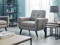 moana grey linen compact retro chair