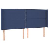 cabecero cama mueble de dormitorio con led de tela 203 x 16 x 118128 cm azul m020000436