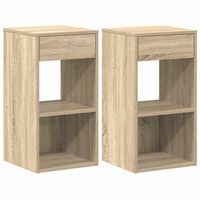 mesillas de noche con cajon 2 uds roble sonoma 35x34x665 cm vidaxl
