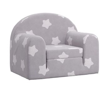 Sofá cama - sofá convertible de niños felpa suave gris claro con estrellas