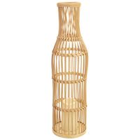 wonderlust deco - jarron trenzado de ratan con vela a pilas d16x595h cm marron d16x595h cm