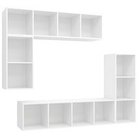 set de muebles para tv  muebles de salon 4 uds madera contrachapada blanco cfw18821