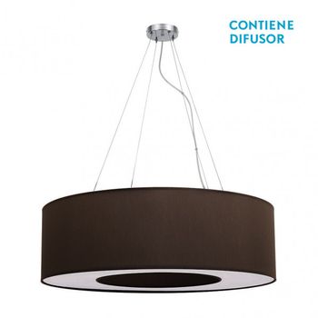 Colgante grande haiti 4xe27 cromo/marron regx80x80 cm