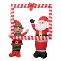 marco hinchable de papa noel y elfo h180cm - atmosphera createur dinterieur