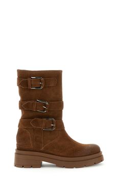 botas media caña de ante con hebillas tan 36