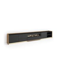 mueble tv colmenar-02 con chimenea y luces led regulables