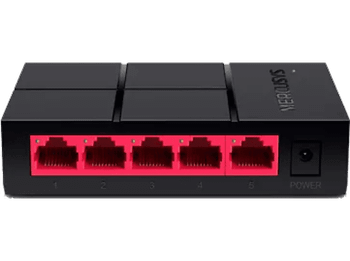 Switch - Mercusys MS105G, 5 puertos Ethernet, 1000 Mbps, Negro