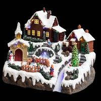 iluminado musical lago congelado pueblo 28 led