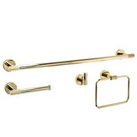 juego de colgadores de bano rea grid gold