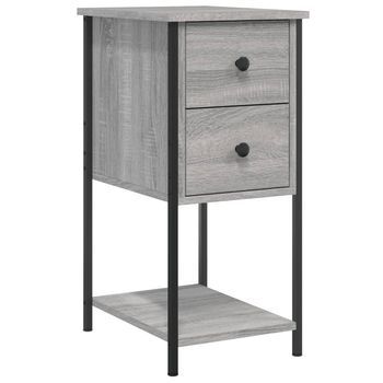 Mesita De Noche | Mesilla De Noche | Cabinete De Noche Madera De Ingeniería Gris Sonoma 32x42x70 Cm Cfw57019