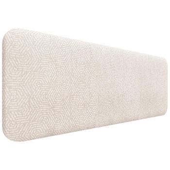 Dhome Cabecero Tapizado Liso Redondeado Tejido Luxury Para Pared Acústicos Cabeceros Absorbentes Cabezal Cama Dormitorio (ethnic White, 160cm)