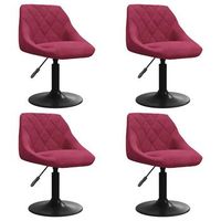 sillas de comedor giratorias 4 unidades terciopelo rojo tinto vidaxl