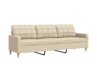 vidaxl sofa de 3 plazas de tela color crema 210 cm