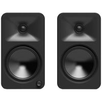 kanto ora4 140w powered reference speakers with bluetooth 50 and usb-c input  4 woofers  bi-amplified  reference quality sound  pair  black