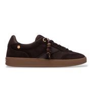 carmela para mujer 16437202-marron zapatillas de piel 164372 marron 40 plano ante cordones casual