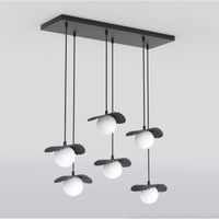 lampara de techo valbona negro 6 luces