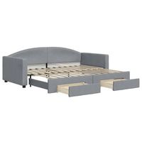 sofa cama  cama para adulto  sofa convertible nido con cajones tela gris claro 90x200 cm