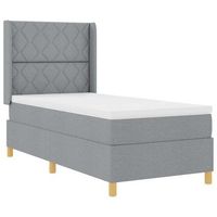 cama con somier con colchon gris claro 90 x 190 cm tela