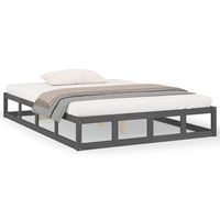 cama matrimonial  cama para adultos  estructura de cama de madera maciza gris king size 150x200 cm