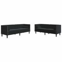 sofa de sala 2 uds negro terciopelo vidaxl