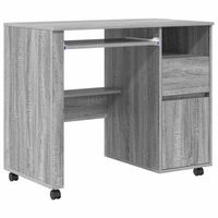 escritorio con ruedas gris sonoma madera de ingenieria vidaxl