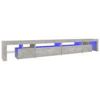 mueble de tv con luces led gris hormigon 290x365x40 cm vidaxl