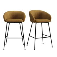 silla de bar de tela mostaza x2