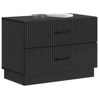 mesita de noche  armario de noche  mesa de noche negro 62 x 345 x 445 cm madera de ingenieria