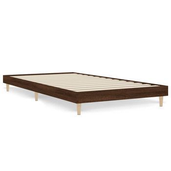 Cama Individual | Cama Para Adultos | Estructura De Cama Madera Contrachapada Roble Marrón 90x200 Cm