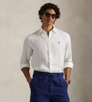 polo ralph lauren para hombre 710966294003 camisa de lino custom fit blanco l casual manga larga