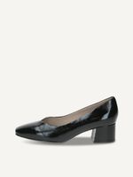 caprice pumps black made of leather with trapeze heel size 40