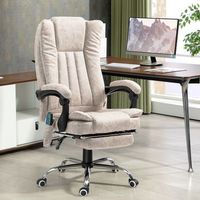 silla de oficina masaje de poliester vinsetto 62x67x113-120 cm crema