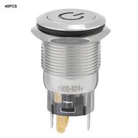 40 piezas interruptores boton metalicos autocerrantes 19 mm