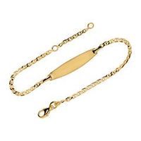 9 quilates pulsera de oro grabable