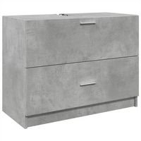armario de lavabo madera ingenieria gris hormigon 78x37x59 cm vidaxl