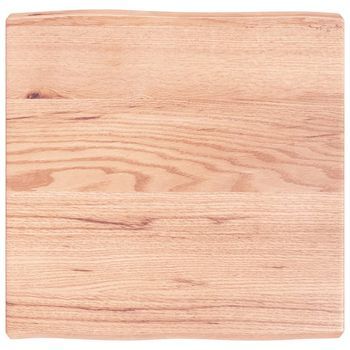 Tablero Mesa Madera Tratada Borde Natural Marrón 60x60x(2-6) Cm Vidaxl