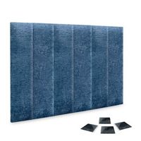 dhome juego de 6 paneles tapizados de lana ecologica pack autoadhesivos para pared acusticos absorbentes proteccion azul 60x30cm x6