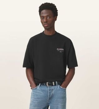 ALL SAINTS para hombre. M071PB Camiseta Underground (S), Negro, Casual, Algodón, Manga corta