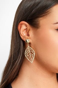 Pendientes De Grandes Hojas Doradas