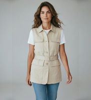 semicouture para mujer s6sm02 chaleco katee beige 44 casual lino