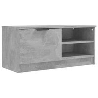 mueble tv  mueble de salon  armario tv madera contrachapada gris hormigon 80x35x365 cm