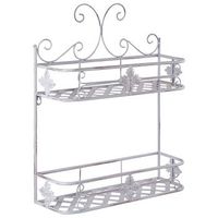 estanteria de metal gris 52 cm bano pared envejecido vintage marayes