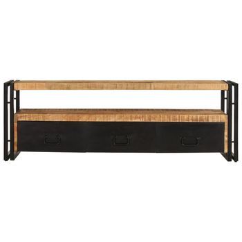 Mueble De Tv Madera Maciza De Mango 120x30x40 Cm