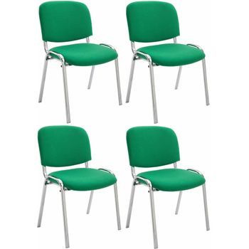 Set De 4 Sillas Confidente Ken Chrom Tela Verde 64x54x79 Cm Clp