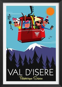 Póster esquí en val d'isère con marco negro 40x60cm