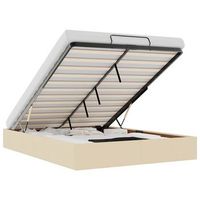 estructura de cama otomana sin colchon tela crema 140x200cm vidaxl