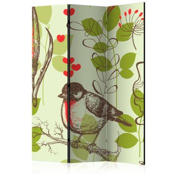 Biombo - Bird And Lilies Vintage Pattern (135x172 Cm)