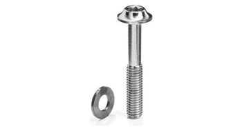 Tornillo de pinza de freno m5 torx 25 de titanio de montaje plano con arandela gris absoluteblack