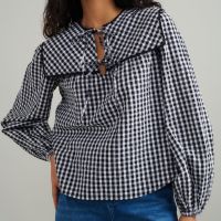 nobodys child bridy gingham seersucker blouse - uk 14
