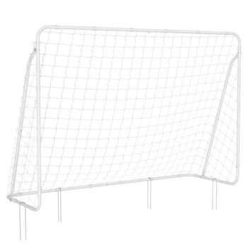 SONGMICS Portería de Fútbol Infantil, para Jardín, Patio, Parque, Playa, Tubo de Marco, Red de PE, 215 x 76 x 150 cm, Negro/Blanco